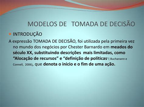 Ppt Modelos De Tomada De Decis O Powerpoint Presentation Free