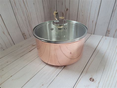 New Mauviel 1830 Copper 34 Qt Triply 79 Stainless Steel Saucepan W Glass Lid Ebay