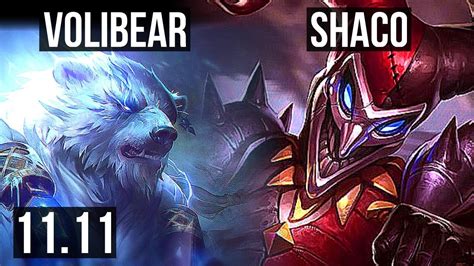 VOLIBEAR Vs SHACO JUNGLE DEFEAT 5 8M Mastery 2500 Games