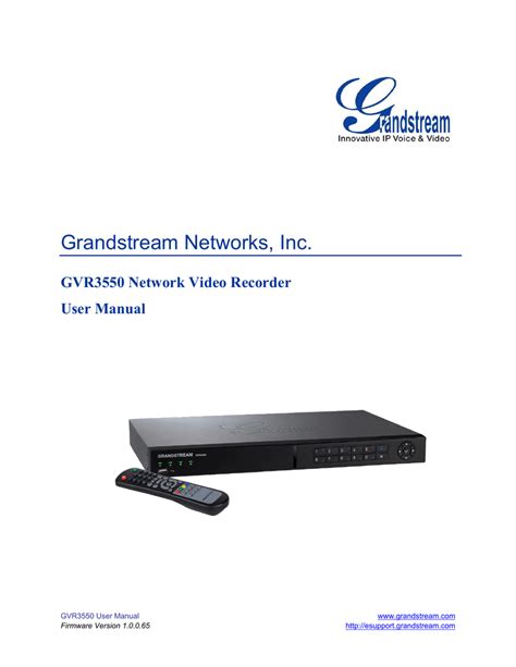 Grandstream Networks Gvr User Manual Manualzz