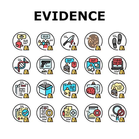 Premium Vector Evidence Crime Police Scene Board Icons Set Vector