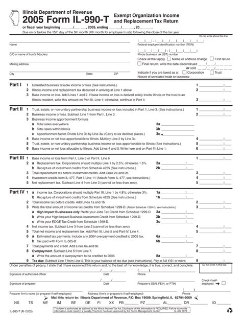 Illinois Department Of Revenue Exempt Organization Income Form