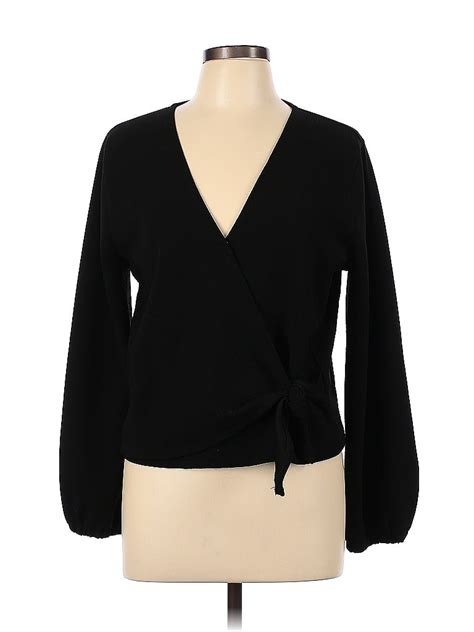 Texture And Thread Madewell Solid Black Long Sleeve Blouse Size L 66