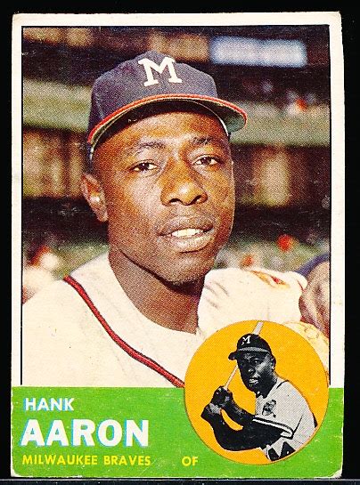 Lot Detail 1963 Topps Baseball 390 Hank Aaron Braves