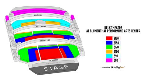 Charlotte Belk Theater at Blumenthal Performing Arts Center Seating Chart