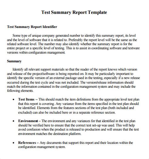 Project Summary Report Template