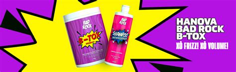 Kit B TOX Orgânico 1Kg Shampoo Antirresíduos Bad Rock 300ml Hanova