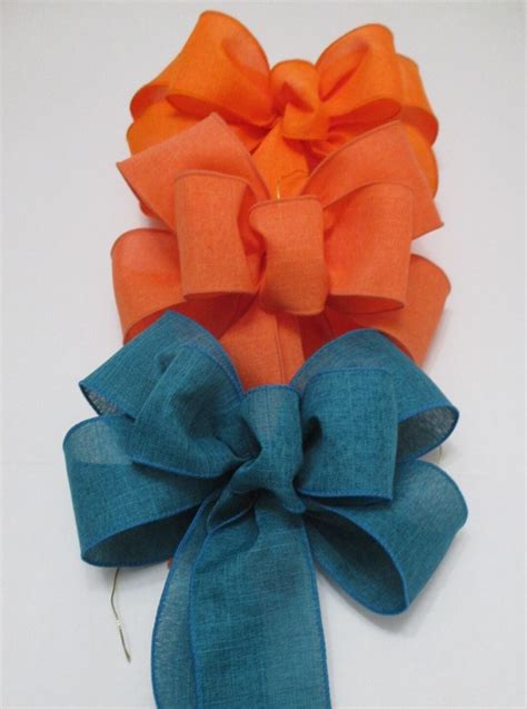 Small Wreath Bow 7.5 Many Colors Coral Bow / Orange Bow - Etsy