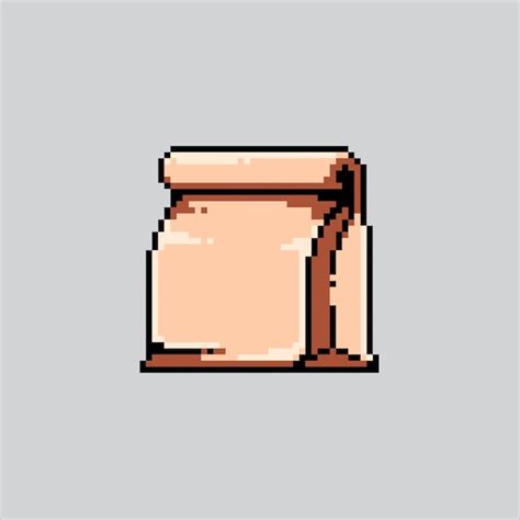 Premium Vector Pixel Art Illustration Paper Bag Pixelated Paper Bag