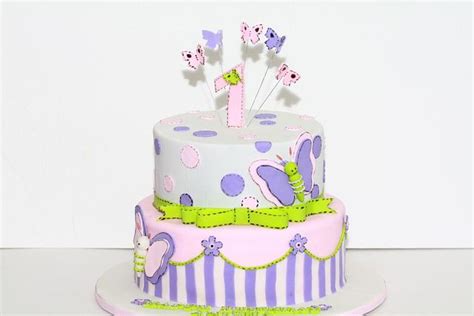 Butterfly First Birthday Cake Decorated Cake By Chaitra Cakesdecor