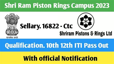 Shriram Pistons Rings Campus Placement Latest Job In Shri Ram