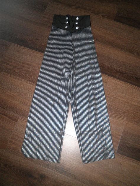 Lc Preloved Solo Kinetic Black Silver Pinstripe Pants Size G