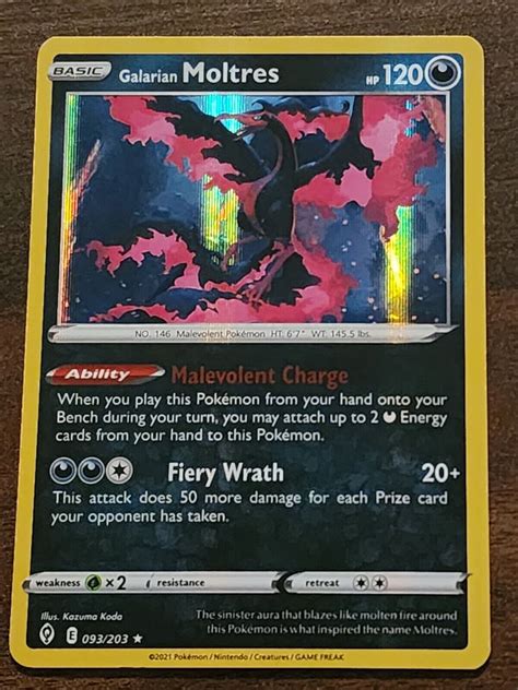 Pokémon TCG Galarian Moltres Evolving Skies 93 Holo Rare eBay