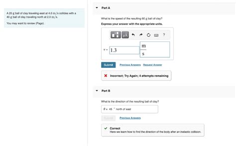 Solved A 20 G Ball Of Clay Traveling East At 4 0 M S Chegg