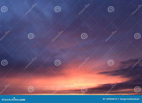 Bright Palette Of Colors Of The Twilight Sky At Sunset Stock Image