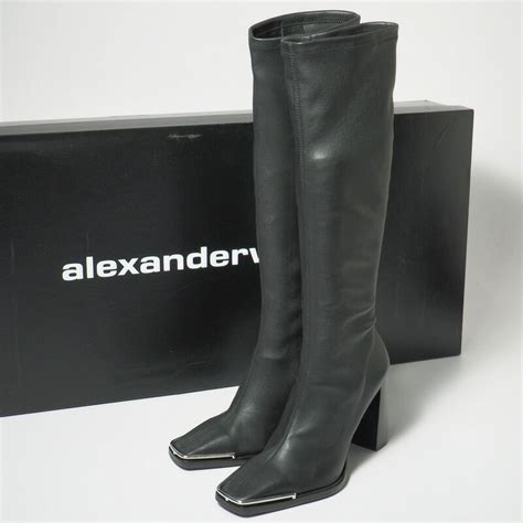 楽天市場 極美品 Alexander Wang アレキサンダーワン ロングブーツ サイズ36 2323 5cm相当 靴 ストレッチレザー