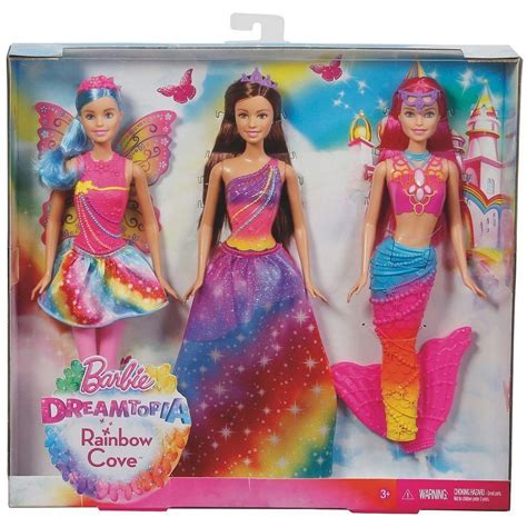 NEW BARBIE Dreamtopia Rainbow Cove 3 Doll Set Fairy Mermaid Princess ...