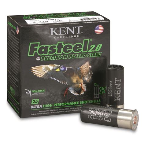 Kent Fasteel 2 0 Precision Plated Steel Waterfowl Shotshells 12 Gauge