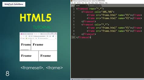 Html Frameset Tag Html5 Tutorial 8 YouTube