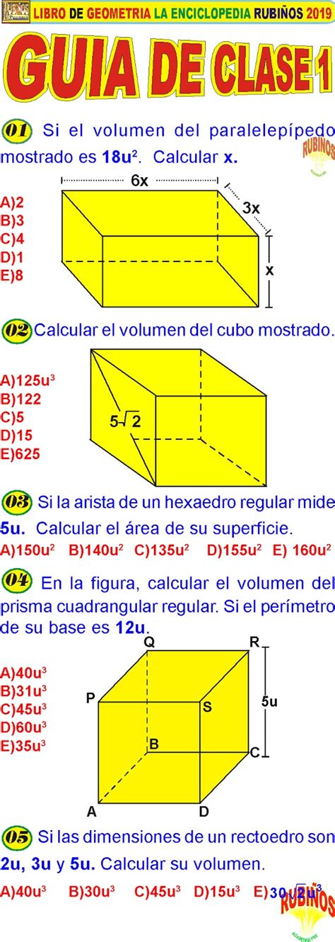 Prisma Ejercicios De Geometria Del Espacio Guia Para Practicar