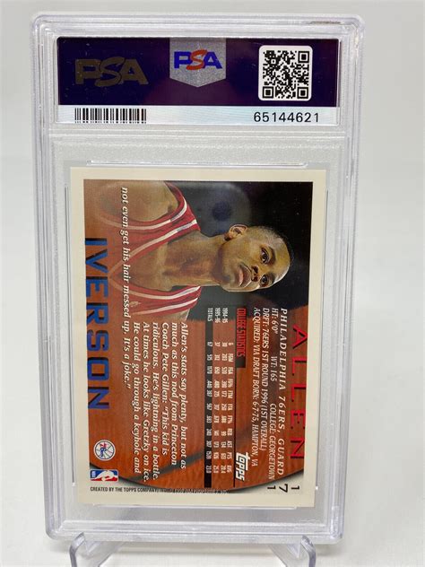 Topps Rookie Card Allen Iverson Psa Ebay