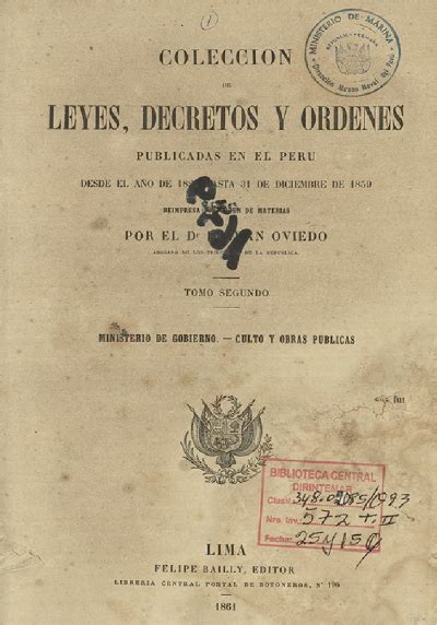 Colección De Leyes Decretos Y Órdenes Publicadas En El Perú Tomo