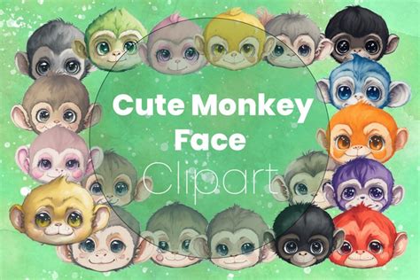 Cute Monkey Face Clipart 2643456