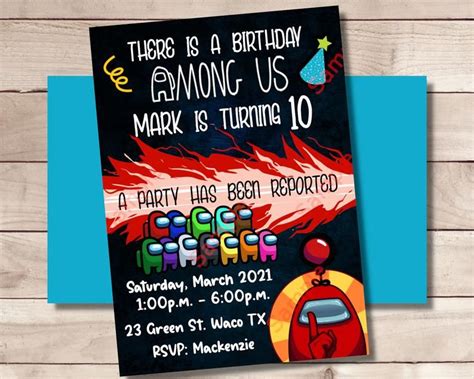 Among Us Birthday Invitation Any Age Among Us Party Invitation Digital