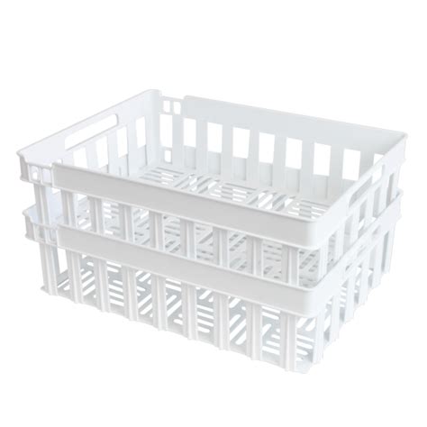 Stackable Nestable Openwork Crate 400 X 300 X 120 Mm 13 L 2 Colours