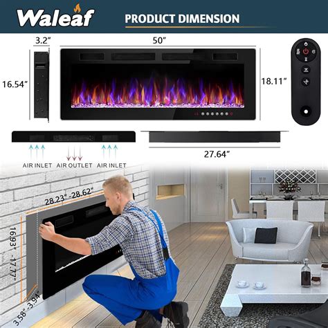 Waleaf Inch Ultra Thin Electric Fireplace Wall