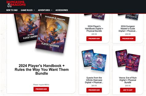 Highest D D Preorder Tier Includes Players Handbook With Real