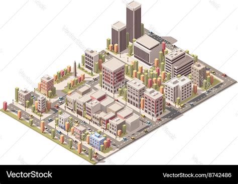 Isometric city Royalty Free Vector Image - VectorStock