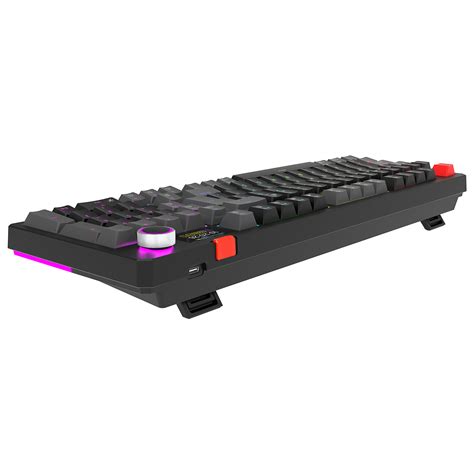 Rampage LOYAL Siyah Gri USB Hot Swap RGB Red Switch Mekanik Gaming Oyuncu Klavye Segment