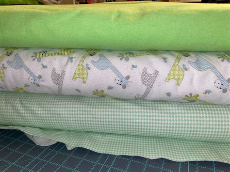 Giraffe Flannel with coordinating blenders Comfy baby flannel fabric by