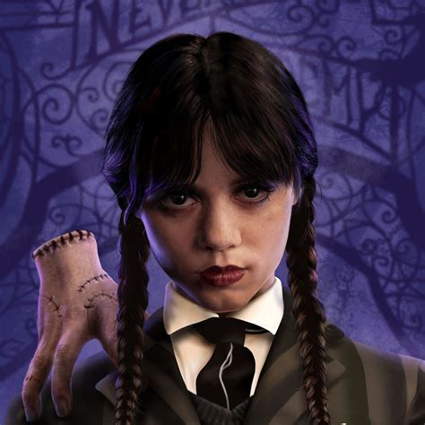 Wensday Nevermore Afro Art Jenna Ortega Wednesday Addams Tim