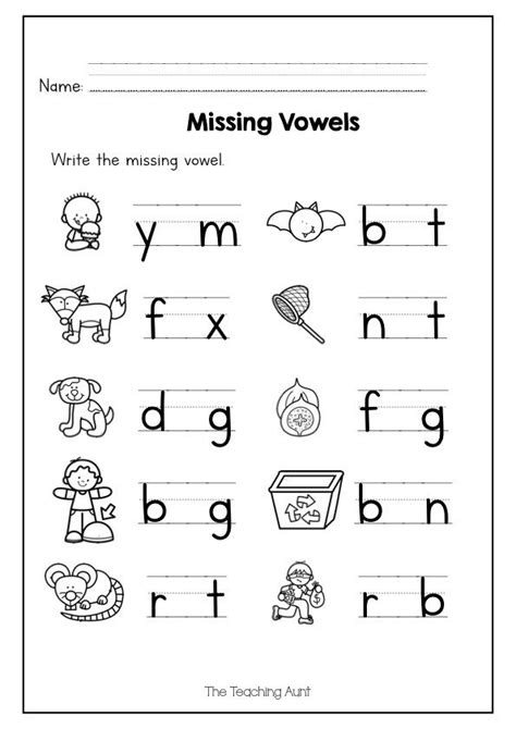 Printable Vowel Worksheets For Kindergarten