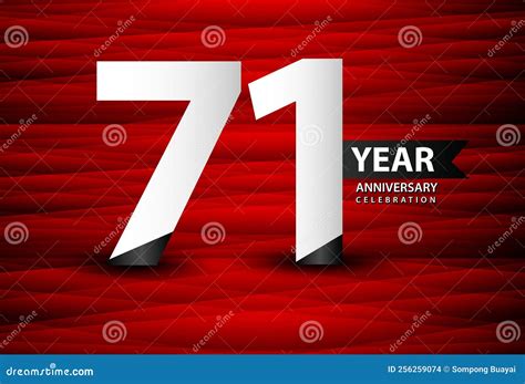 71 Year Anniversary Celebration Logo Vector On Red Background 71