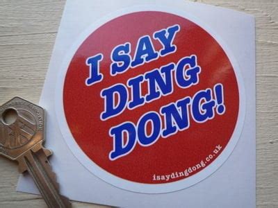 I Say Ding Dong Union 76 Style Stickers. 3.25" Pair.