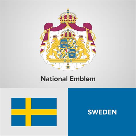 Sweden National Emblem, Map and flag 343482 Vector Art at Vecteezy