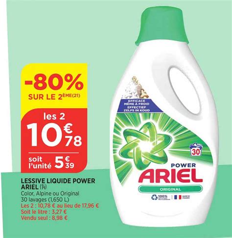 Offre Lessive Liquide Power Ariel Chez Atac