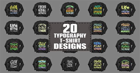 20 Mega Typography T Shirt Designs Bundle · Creative Fabrica