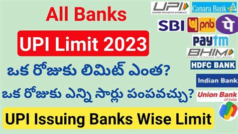 Upi Transaction Limit 2023 UPI Issuing Bank Wise Limits Upi Limit 2023