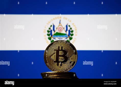 Bitcoin Representation Coin Placed In Front Of Blurred Salvador S