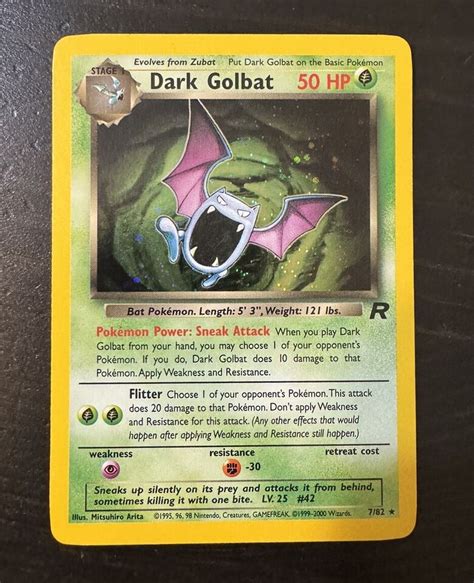 Pokémon Team Rocket Dark Golbat 7 82 Unlimited Holo Rare Pokemon NM LP