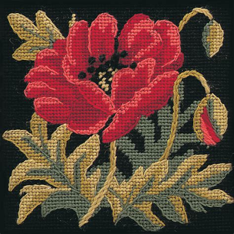 Glorafilia Tapestry Kit Needlepoint Kit Poppy Mini Gl4187 Sew