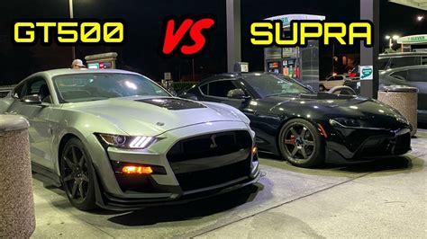 First Ever 2020 Shelby Gt500 Vs 2020 Toyota Supra Street Race More Racing Youtube