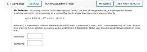 Solved Air Pollution According to an Air Quality Management | Chegg.com