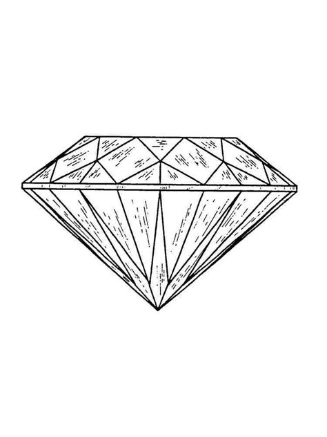 Diamond Coloring Pages Drawing Diamant Line Diamonds Draw Ring