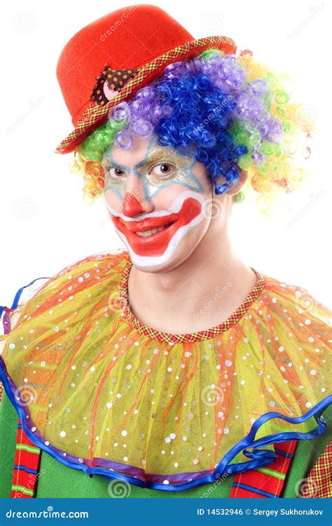 Portrait Of A Clown Stock Photo Image Of Colorful Isolated 14532946