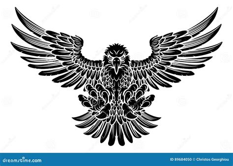 Swooping Tattoo Eagle Vector Illustration | CartoonDealer.com #82275672